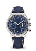 Navy Twin-Register Chronograph with Silver Tone Case
