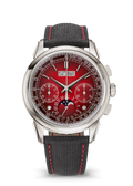 Burgundy Calendar Chronograph with Red Stitched Strap