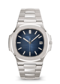 Deep Blue Sunburst Watch with Silver Tone Bracelet