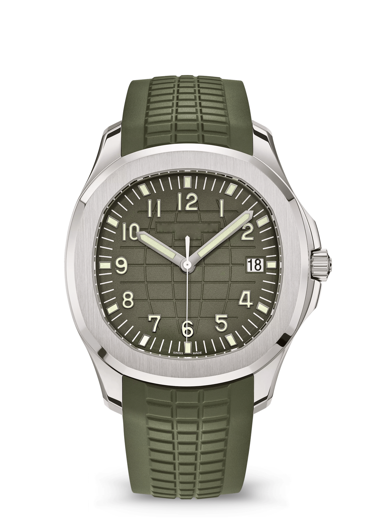 Olive Green Ridged Dial Watch with Matching Sport Strap
