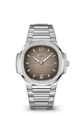 Brown Gradient Watch with Clear Crystal Bezel and Silver Tone Bracelet