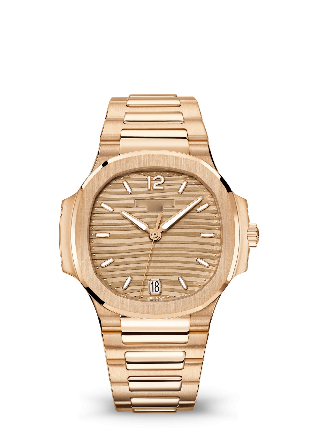 Champagne Dial Watch with Gold Tone Link Bracelet