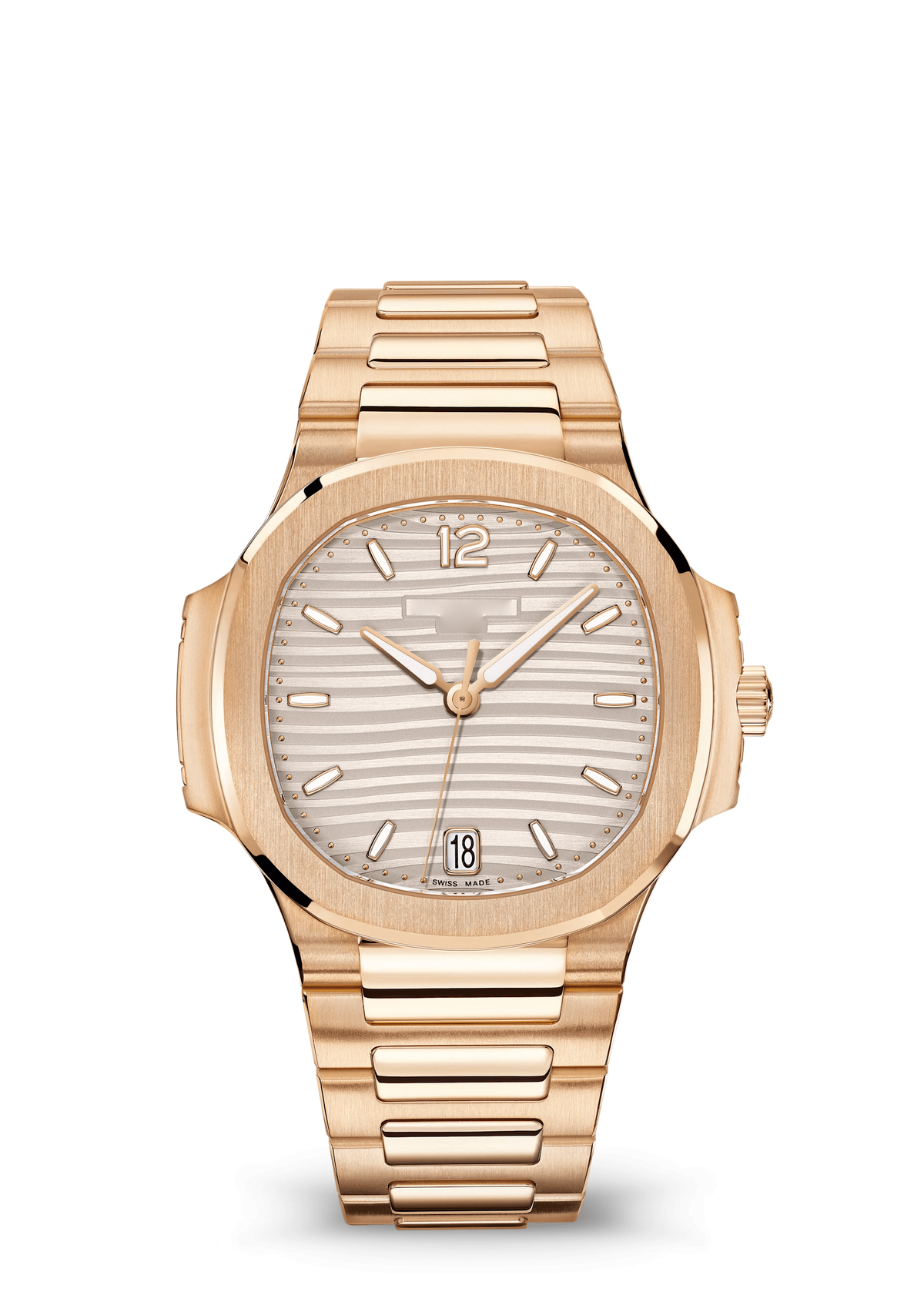 Ivory Dial Watch with Gold Tone Link Bracelet