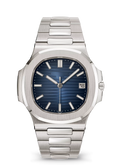 Navy Date Watch with Brushed Silver Tone Bracelet