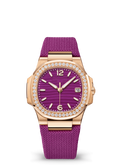 Magenta Watch with Rose Gold Tone Crystal Bezel and Fabric Strap
