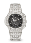 Charcoal Travel Chronograph with Clear Crystal Bracelet
