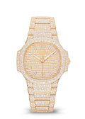 Gold Tone Crystal Dial Watch with Matching Bracelet