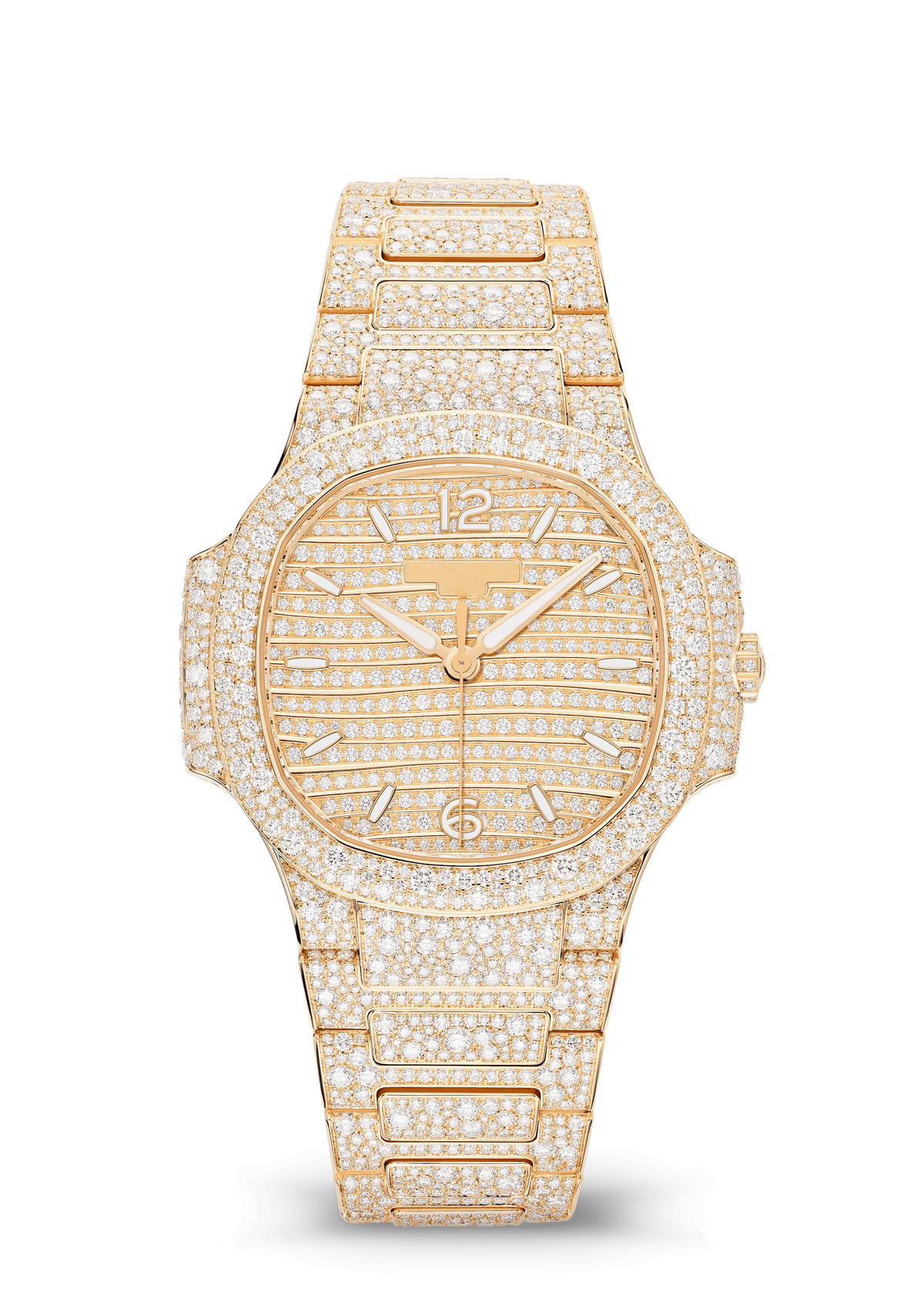 Gold Tone Crystal Dial Watch with Matching Bracelet
