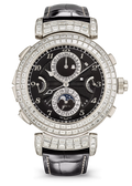 Black Multi-Dial Watch with Clear Crystal Case and Black Strap