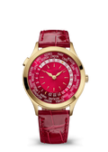 Crimson World-Time Dial Watch with Yellow Gold Tone Case